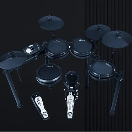 E-Force Music Conjunto de bateria elétrica musical profissional F20 Series- Todos os kits de bateria eletrônica portátil de alta qualidade Mesh-3C