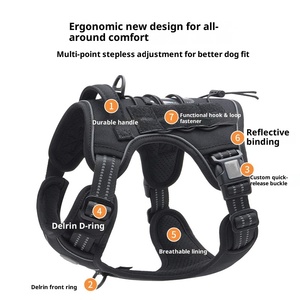 Arnés táctico de nailon duradero de alta calidad <span class=keywords><strong>para</strong></span> perros, chaleco <span class=keywords><strong>canino</strong></span> de Metal reflectante ajustable <span class=keywords><strong>para</strong></span> perros grandes, seguridad de <span class=keywords><strong>entrenamiento</strong></span> al aire libre - Product Image 3