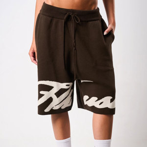 Shorts en mohair personnalisés style streetwear, imprimés, amples, au-dessus du genou, avec cordon de serrage, en tricot moelleux <span class=keywords><strong>et</strong></span> duveteux - Product Image 3