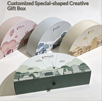 Boîte cadeau en carton ondulé semi-circulaire rotative avec logo personnalisé de qualité supérieure pour cadeaux d'entreprise, emballage de luxe