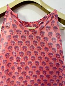 100% pur coton imprimé à la main Gardenia Floral Kimono doux jaune Pastel rose maison Robe de chambre doux dentelle tissu - Product Image 5