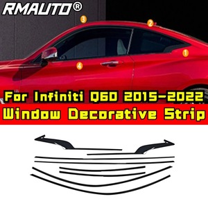 Bande décorative pour fenêtre de voiture, cadre de porte extérieur en acier inoxydable pour Infiniti Q60 2015-2022, Kit carrosserie, accessoires de voiture - Product Image 2