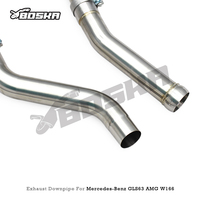 Downpipe turbo catalyzed sur mesure pour Mercedes-Benz GLS63 AMG W166 5.5T 2015-2019 Boska en acier inoxydable poli 1,5 mm d'épaisseur à haut débit