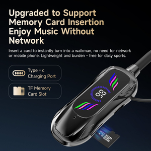 Earphone Olahraga Nirkabel Tahan Air dengan Tali Leher, Headphone Olahraga Latensi Rendah - Product Image 6