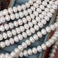 11-12mm naturel bouton perle d'eau douce bijoux perles en vrac pour bijoux à bricoler soi-même