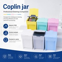Pot de coloration Coplin pour l'histologie, 80 mL, 12 compartiments, en POM, avec fermeture sécurisée