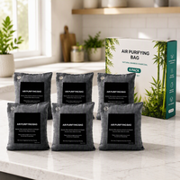 Sachets purificateurs d'air solides aux charbons de bambou naturels, écologiques, pour usage domestique, parfum agrumes favorisant le sommeil, lot de 6