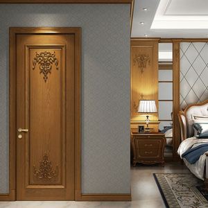 Prix d'usine, vente chaude, portes intérieures classiques en bois massif populaires pour les maisons - Product Image 1