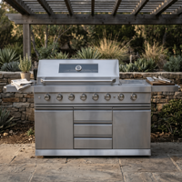 Nouvelle conception de cuisine extérieure modulaire 8 B en acier inoxydable 304, résistante à la moisissure, certifiée CE, cuisine de jardin extérieure, barbecue au gaz