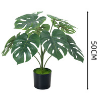 Plante artificielle d'intérieur en pot, 18 feuilles, type dos de tortue, en plastique écologique de haute qualité, pour la décoration, vente en gros