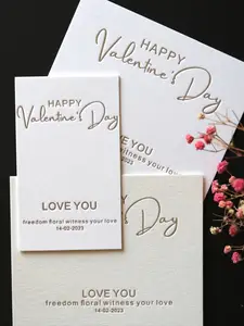 Custom Wholesale Cheap Printable Handmade Heat Logo Name Happy Love Gift Greeting Funny Cards Valentine Day Cards