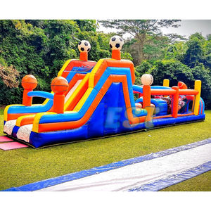 Château gonflable géant commercial pour parcours d'obstacles, jeu de course d'obstacles pour enfants et adultes, château gonflable pour location de fête en plein air - Product Image 3