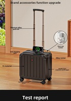 Petite valise trolley de haute qualité en ABS+PC, 18 pouces, bagage cabine avec poignée télescopique, unisexe, moderne, portable, pour mariage, bagages de voyage