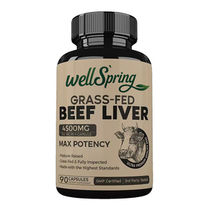 Capsules d'extrait de foie de bœuf biologique nourri à l'herbe, pour soutenir la santé des gencives, des dents et du cœur, et favoriser un soutien cardiovasculaire naturel. - Product Image 1