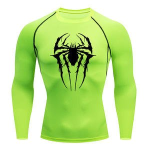 T-shirt de compression pour homme, motif araignée, imprimé gym, haute élasticité, ajustement serré, pour l'entraînement et la boxe - Product Image 2