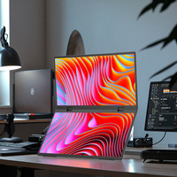 Dual Monitor Foldable 15.6 Inch IPS FHD LED Laptop Screen 360 Degree Foldable Type-C Ports Built-in Speaker Full View Portable