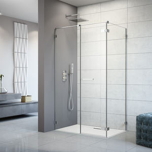 <span class=keywords><strong>Porte</strong></span> de <span class=keywords><strong>douche</strong></span> en verre trempé à battant unique de style italien Charnière carrée à cadre sans cadre en alliage d'aluminium de 8mm pour usage extérieur - Product Image 3