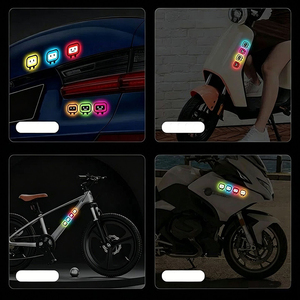 Autocollants réfléchissants YECAI Personality Block Man, autocollants d'avertissement de sécurité nocturne pour voiture, vélo électrique, moto, adaptés à <span class=keywords><strong>Honda</strong></span>, BMW - Product Image 5