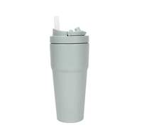 Flacon à vide en acier inoxydable de qualité militaire infusé de céramique de 25 oz Technologie thermique 24H Système de paille anti-fuite breveté Hot