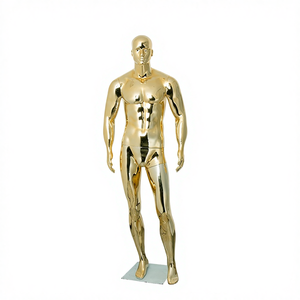 หุ่นโชว์เสื้อผ้าผู้ชายแบบเต็มตัว หุ่นชายพลาสติกแข็งแรง กล้ามเนื้อเด่น สีทอง - Product Image 2