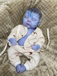 Muñeca Bebé <span class=keywords><strong>Reborn</strong></span> de <span class=keywords><strong>Silicona</strong></span> Realista de 13 Pulgadas con Función de Brillo en la Oscuridad, Bobbie Azul, Certificación CE - Product Image 3