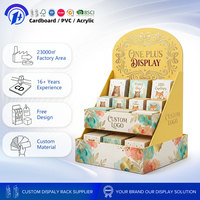 Support d'affichage de comptoir en carton à 2 niveaux personnalisé pour livres, cadeaux et cartes de vœux