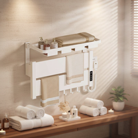 Porte-serviettes pliant en aluminium moderne et luxueux pour hôtel, avec crochet, fixation murale d'angle pour salle de bain
