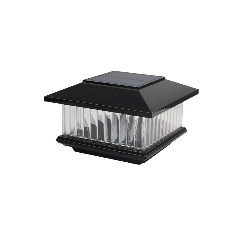 Loyal 2025 10 Lumens Warm White Black Post Cap With Frosted Lens Solar Fence Post Cap Light for 3.5x3.5 Inch Wood Fence Post