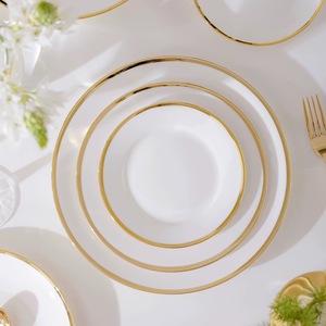 Piatto in Ceramica Placcato <span class=keywords><strong>Oro</strong></span> per Esportazione, per Ristoranti Occidentali, per Bistecche/Insalate/Frutta, Piatto Piatto/Raso, Adatto al Microonde - Product Image 1