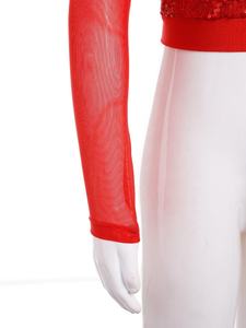 6-16 bambini ragazze Performance <span class=keywords><strong>costumi</strong></span> da ballo Top da ballo manica lunga Top Crop con <span class=keywords><strong>vita</strong></span> <span class=keywords><strong>alta</strong></span> Shorts set per Party Jazz Dance - Product Image 4
