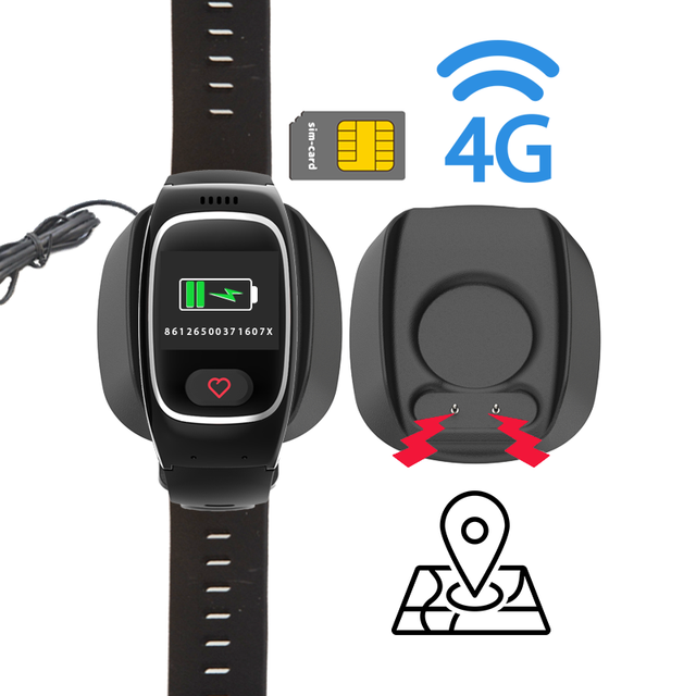 VL16Pro Smart Watch Charging Base PPG Care Safe Health GEOFence Elderly 4G Protocol GPS Location IP67 Dual SIM Fall Alarm SOS