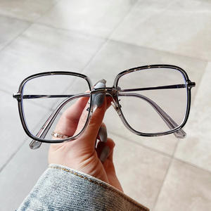 Nouvelles lunettes anti-lumière bleue TR90, style coréen, monture carrée large, rétro, sans correction, pour femmes, monture complète, verres en PC - Product Image 2