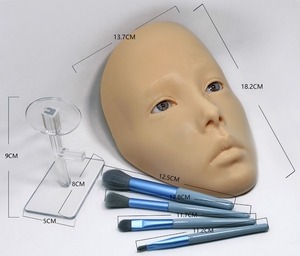 Masque de Modélisation <span class=keywords><strong>pour</strong></span> Débutants en Silicone et Cuir, Panneau d'Entraînement au Maquillage Complet du Visage, <span class=keywords><strong>Outil</strong></span> d'Entraînement au Maquillage - Product Image 2