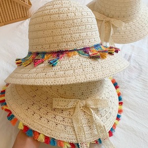 Arrivalcolorfulbows mới Mũ ngư dân nữ Mũ Rơm thường ngày mùa xuân và mùa hè - Product Image 4