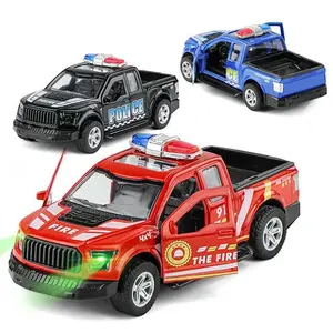 1:32 Ford Pickup car toy lega tirare indietro suono e luce pickup giocattolo modello di auto giocattoli per auto di simulazione per bambini