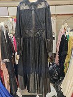 Robe de soirée élégante en maille MuslimLace ornée de diamants et de perles, à manches lanternes, pour mariée, demoiselle d'honneur ou tenue de mondaine