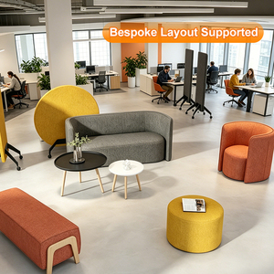 Modern Modular Office Sofa Set Contract Grade Collaborative Breakout Area Seating Fabric Lobby Reception Project Solution - Product Image 1