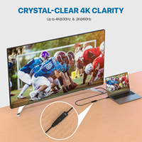 SYONG Adaptor Portabel 4K30Hz Full HD (DP) ke HDMI, Transmisi Video dan Audio Kompatibel dengan Komputer Laptop TV