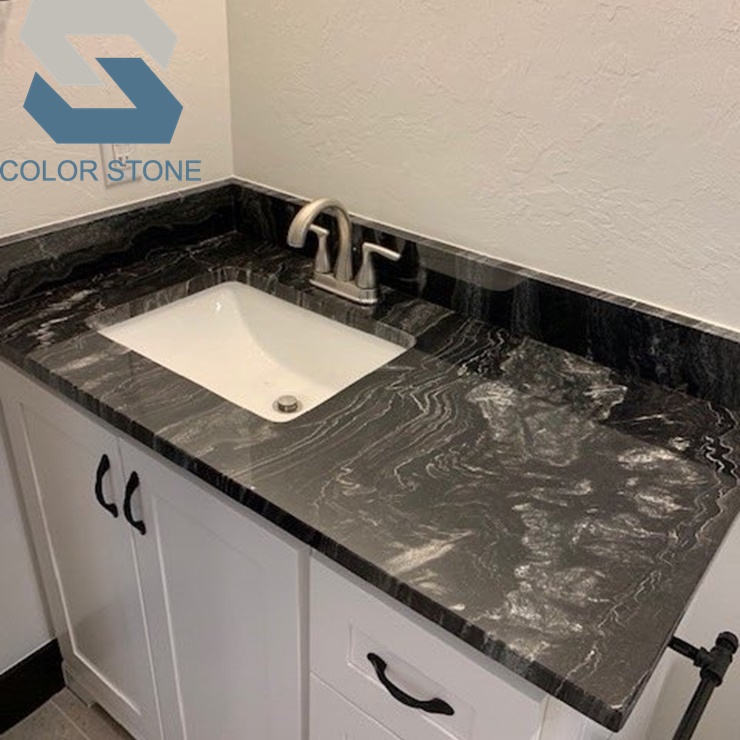 Натуральный черный камень, сборные гранитные кухонные столешницы Agatha, столешницы для бара