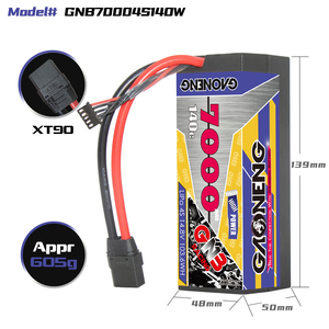 GNB GAONENG 7000MAH 4S 14.8V 140C XT90 RC LiPo <b>Battery</b> RC Car Hard Case <b>Cabled</b> 1/10 1/8 Scale RC Hobby Models Off Load on Load - Product Image 3