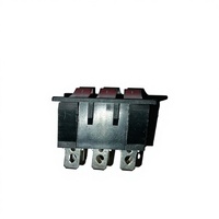 Interrupteur à bascule triple marche/arrêt moderne certifié CQC, lumière LED, matériau en laiton, modèle HM-RS-9PL, couleur de la lampe bleue, fonction SPST, 20A, IP11