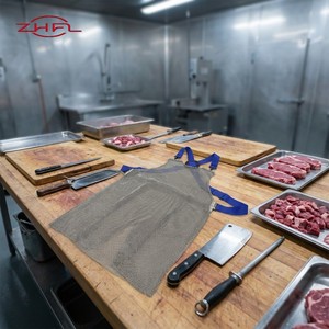 Delantal de trabajo de malla metálica de acero inoxidable resistente a cortes, sin mangas, ecológico y a la moda, para uso en mataderos - Product Image 2