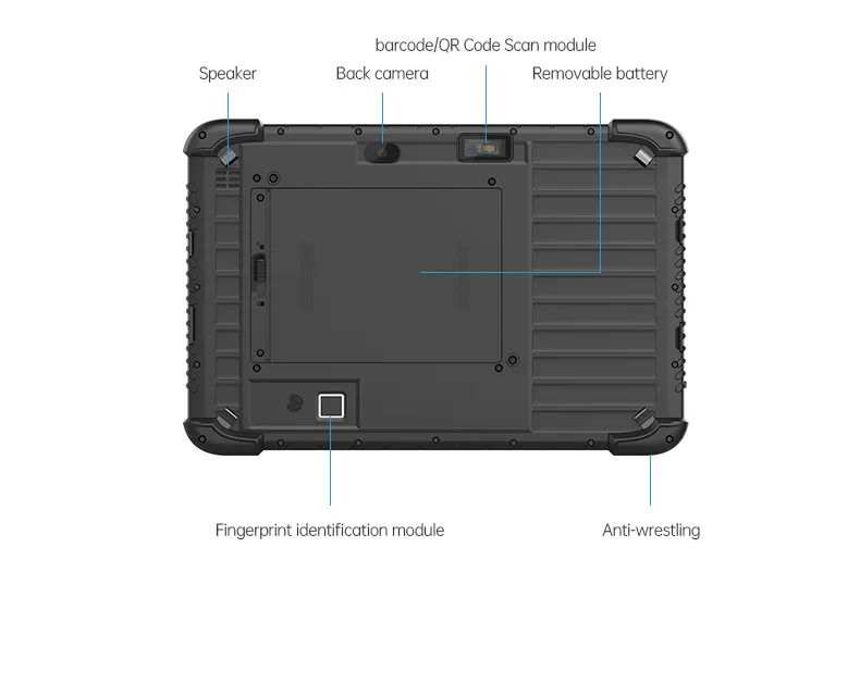 10.1" IP65 Optional 4G Touch Screen Fingerprint Handheld Rugged PC Industrial Android Tablet Pc