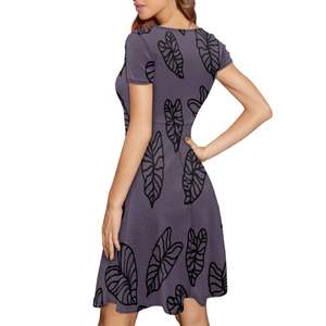 <span class=keywords><strong>Abiti</strong></span> <span class=keywords><strong>da</strong></span> <span class=keywords><strong>sera</strong></span> Mini gonne a maniche corte Dropshipping con stampa foglia Kalo abito stampa donna stampa su richiesta abbigliamento moda Casual per feste - Product Image 5