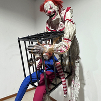 Modèle de Clown Fantôme Électrique Animatronique d'Halloween, Décorations Métalliques d'Intérieur pour Centres Commerciaux, Aéroports et Lieux Hantés