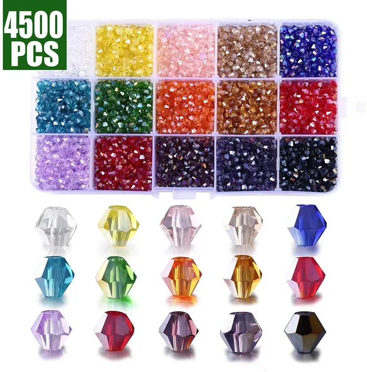 Rainbow Crystal Briljante Kleurrijke Bulk Facet Bicone 6Mm Kralen Kristal Kralen Voor Sieraden Maken