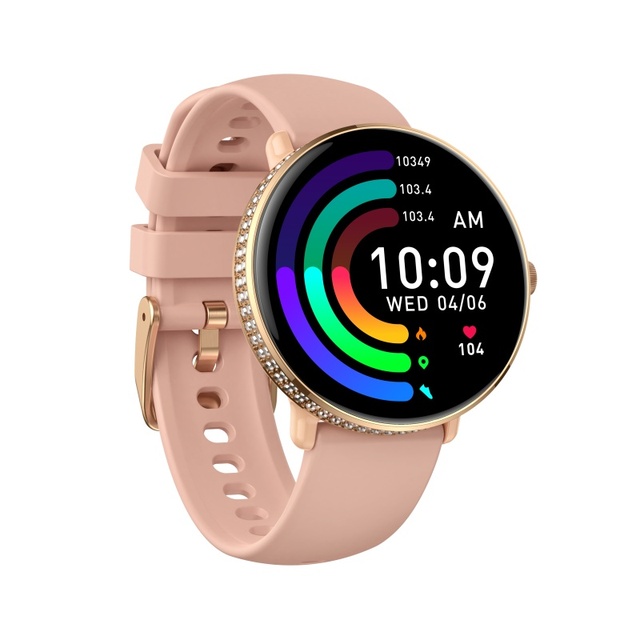 Lady Pink White Smart Watch IP68 Waterproof Silicone Band 1.19-inch 390*390 AMOLED HD OEM ODM for Women Factory