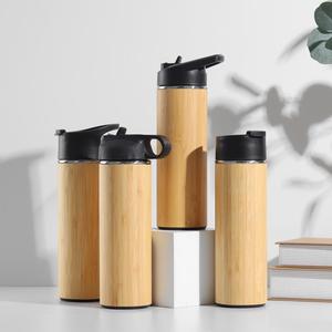 450/500ml eco-friendly tazza di acqua in legno 304 acciaio inox rivestimento interno bambù-legno esterno 12-24 ore ritenzione termica - Product Image 3