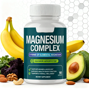 Capsules de glycinate de magnésium OEM/ODM d'origine usine, complément pour la mémoire et le sommeil, 90 capsules, conditionnement en bouteille, vente en gros - Product Image 3