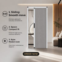 Porte coulissante accordéon moderne, cloison intérieure, séparateur de pièce portable, salle de bain, chambre, cuisine, appartement, salon en fibre de verre